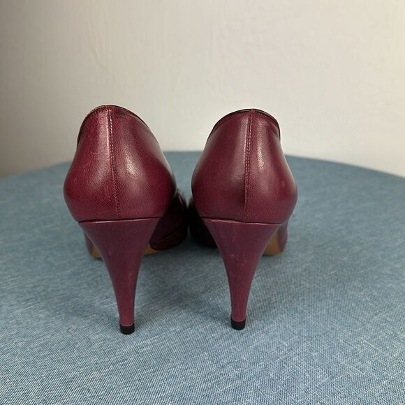 Cole Haan Burgundy Leather Pumps Size 9 B - Picture 3 of 9